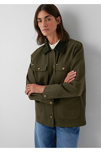 Mavi Collar Detailed Khaki Jacket Loose Fit / Relaxed Fit 1110909-71544