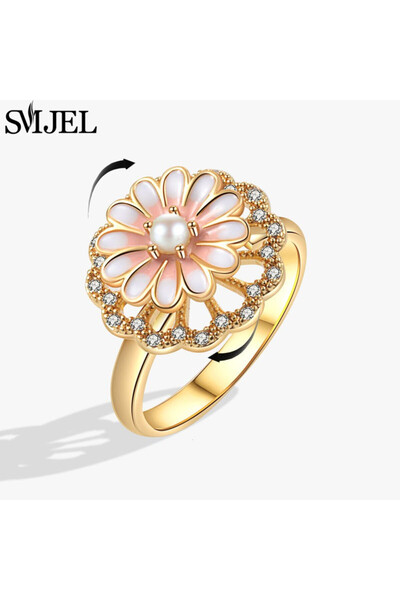 Choice13 resizable TJZ590 Bohemia Fidget Spinner Ring Anxiety for Women Multi...