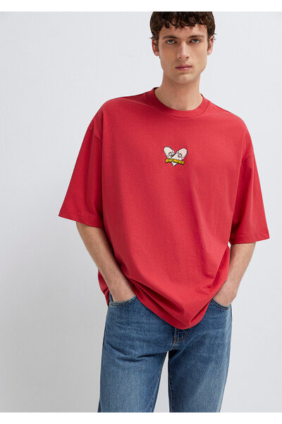 Mavi Heart Breaker Printed Red T-Shirt Oversize / Wide Cut 0613647-70428