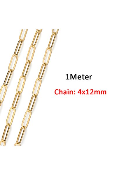 Choice Flat-4x12-GO 1Meter Stainless Steel Chains for Bracelet Necklace Jewel...