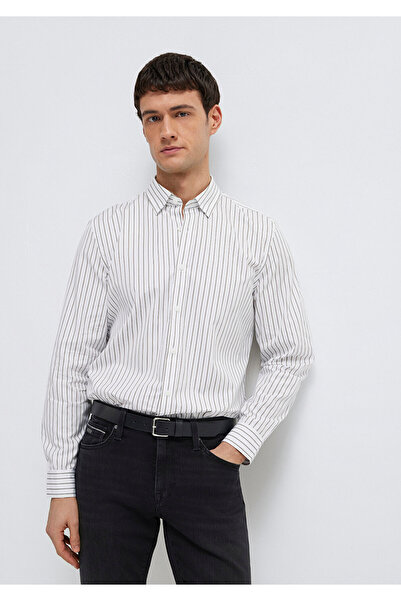 Mavi Black Çizgili Beyaz Gömlek Regular Fit / Normal Kesim 0211864-91411