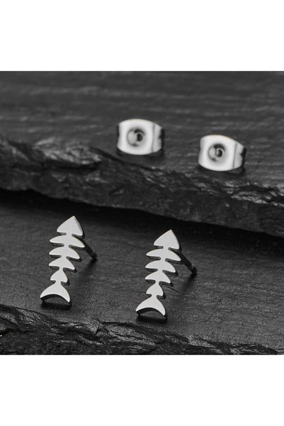 Choice GED860S Punk Stainless Steel Fish Bone Earrings Women Fashion Creative...