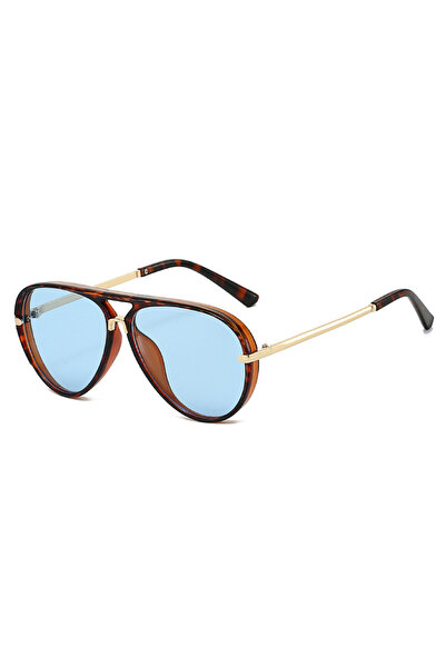 Choice9 WHITE Leopard Blue Trendy Oversized Pilot Sunglasses Women Men Vintag...