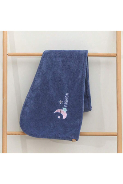Choice DEEP BLUE 1Pc Embroidery Style Hair Drying Cap, Coral Fleece Thickened...