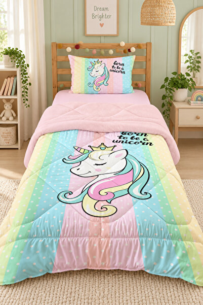 Evmila Set de pilote și lenjerie de dormit cu model unicorn, cu tranziție de ...