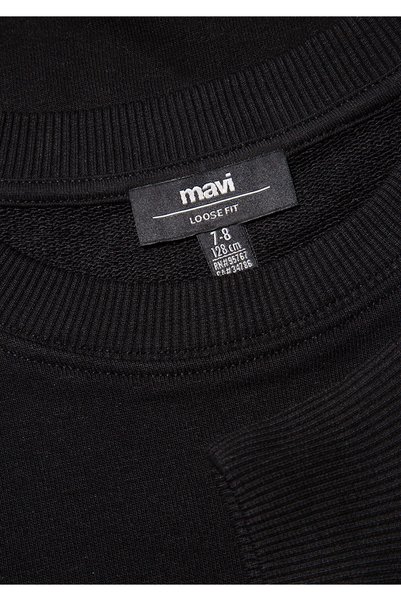 Mavi Logo Baskılı Siyah Sweatshirt 6S10034-900