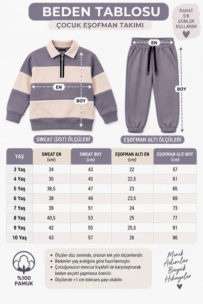 Lovexi 3-10 Years Old Oversize 2 Thread Seasonal Boys' Top and Bottom Tracksuit Set