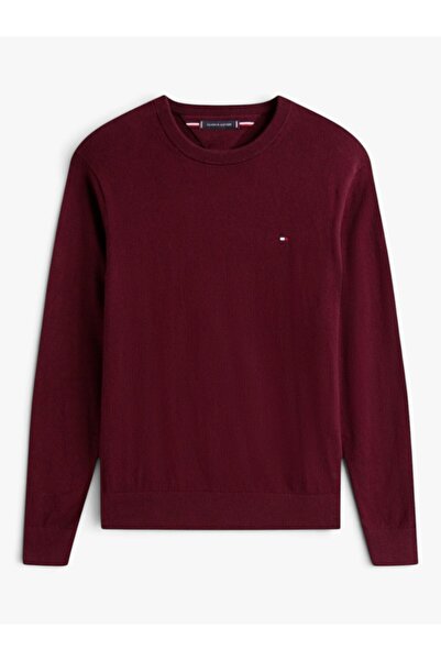 Tommy Hilfiger PIMA ORG CTN CASHMERE CREW NECK Erkek Kırmızı Kazak - MW0MW28046