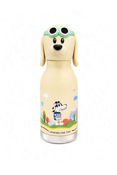 Genel Markalar KOI Bej Köpek 500 ml Paslanmaz Çelik-Pipetli Çocuk Termosu ve ...