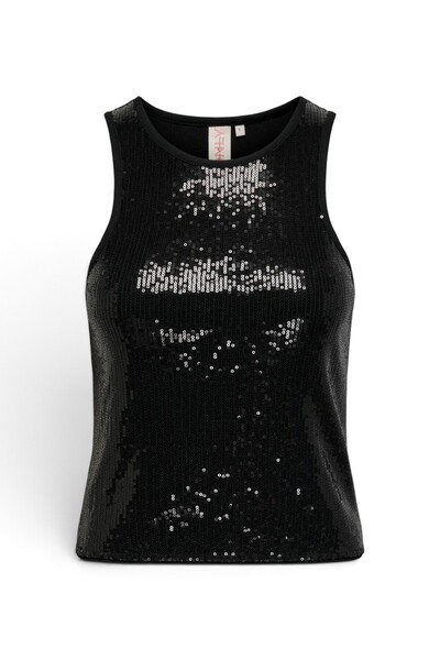 ONLY ONLLINDSAY SEQUINS TANK TOP WVN Kadın Gri Bluz - 15332690