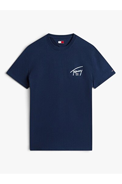 Tommy Hilfiger TJM Normal Kesim İmzalı Sırt Baskılı Erkek Mavi T-shirt DM0DM2...
