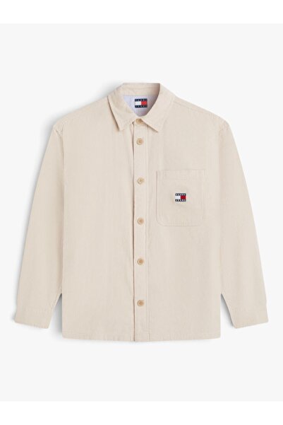 Tommy Hilfiger Tjm Brick Cord Overshirt Ext Men's Beige Shirt - Dm0Dm21698