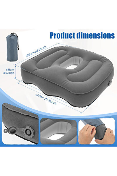Choice1 Grey-1Pc Inflatable Seat Cushion High Elasticity Perforated Pressure ...