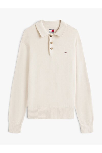 Tommy Hilfiger TJM SLIM ESSENTIAL POLO SWEATER Erkek Bej Kazak - DM0DM20304