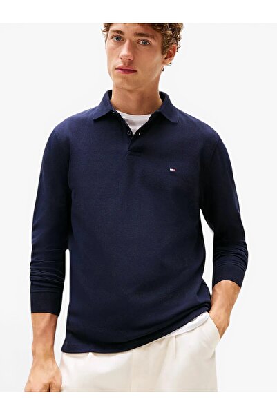 Tommy Hilfiger 1985 REGULAR LS POLO Erkek Mavi T-Shirt - MW0MW20183