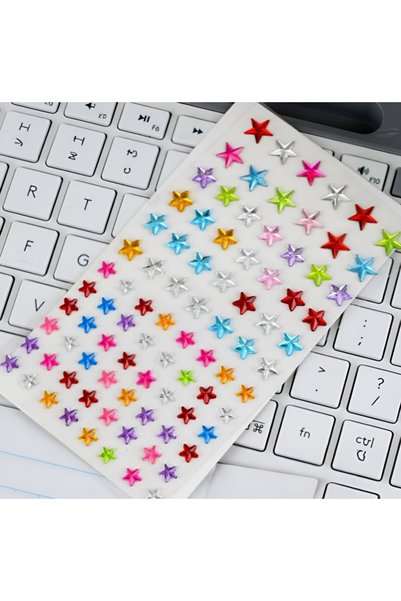choice2 ملصقات وجه لامعة على شكل نجوم وقلوب مرصعة بأحجار الراين، مقاس 13×8×1 ...