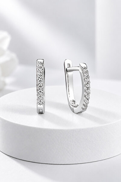 jelux silver Gümüş 925 Ayar Zirkon Taşlı J Küpe