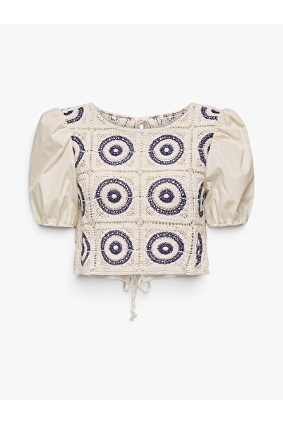 ONLY ONLCHARIS S/S MIX TOP JRS Kadın White Bluz - 15346915