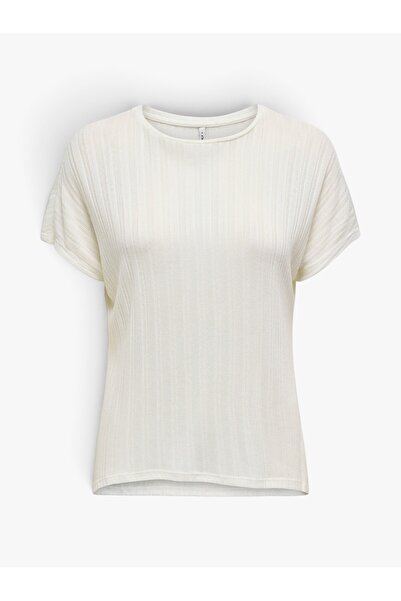 ONLY ONLIRINA S/S O-NECK TOP JRS NOOS Kadın Beyaz T-Shirt - 15349079