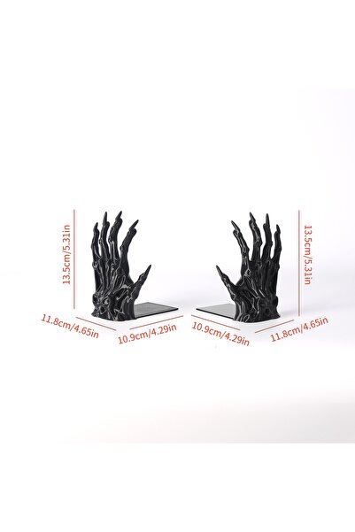 Choice B1247 2 Black Witch Book Holders, Gothic Home Bookshelf Decorative Boo...