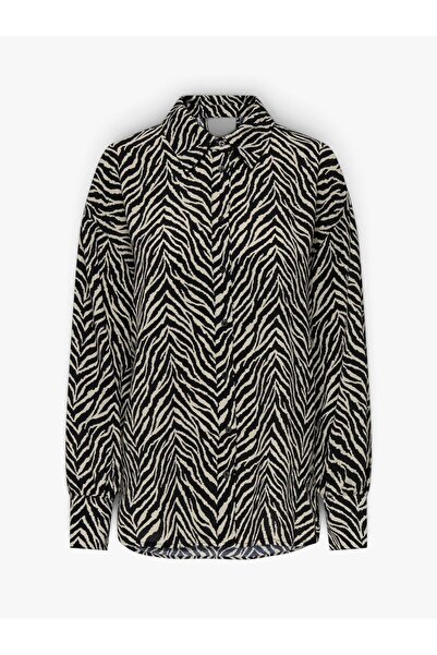 ONLY ONLKATTY LIFE L/S LOOSE SHIRT PTM Kadın Siyah Gömlek - 15341494