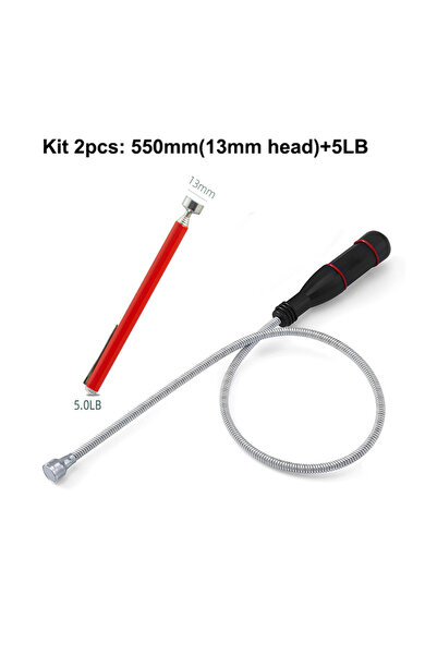 Choice4 Kit 2Pcs Telescopic Magnetic Pickup Tool Flexible Bendable Magnetic P...