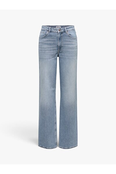 ONLY ONLJUICY HW WIDE LEG DNM DOT661 Kadın Mavi Denim Pantolon - WNS3640