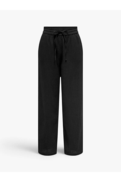 ONLY ONLTIZANA PAMUČNE ŠIROKE PANTALONE WVN NOOS ŽENSKE CRNE PANTALONE - 1531...