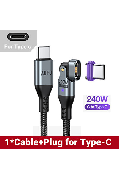 Choice 1m Black for type-c AUFU 16pin 180 Rotate Magnetic Cable 240W Fast Cha...
