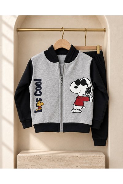 sally baby 2 Thread Seasonal Hooded, Zippered, Printed Bottom and Top Set, Tracksuit Set