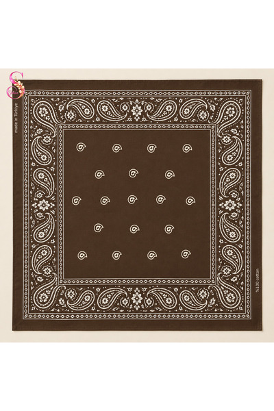 Yshine %100 Pamuk Paisley Desenli 50x50 cm Kadın Bandana Saç ve Boyun Aksesuarı