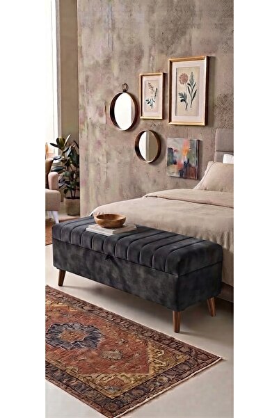 YUSE MOBİLYA VE AKSESUAR 120x40x45 Cayz Yatak Ucu Puf Antresit