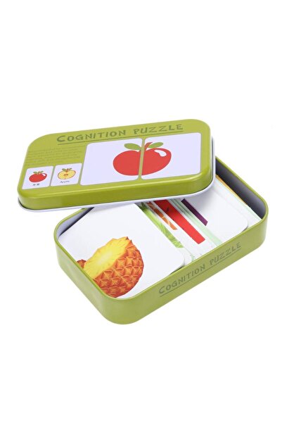 Choice Fruit Baby Cognition Puzzle Toys Toddler Kids Iron Box Cards Matching ...