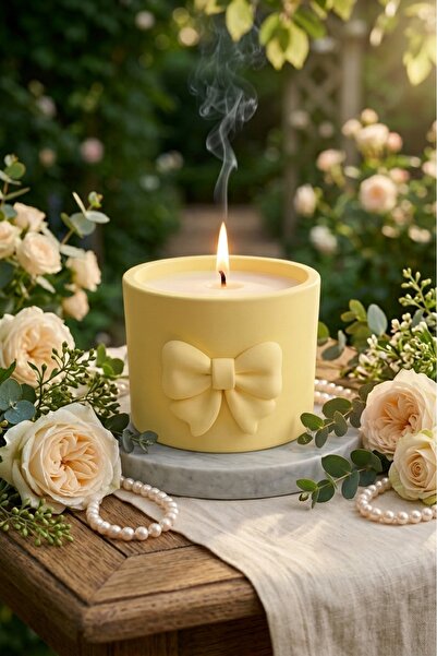 Lumira Candle Lumira Kurdeleli Tek Fitilli Meyve Notaları, KokuluBetonMum-EvY...