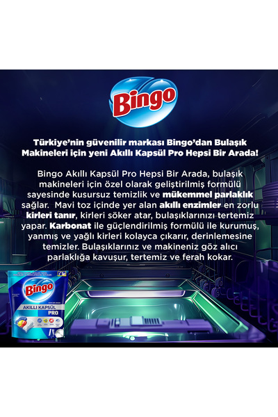 Bingo Akıllı Kapsül Pro Bulaşık Makinesi Deterjanı Tableti 320 Adet