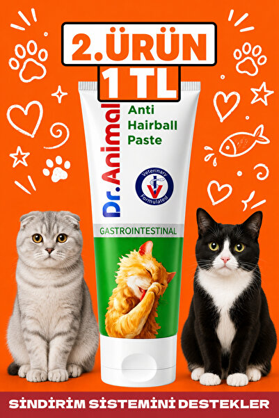 Dr. Animal Sindirim Sistemi Destek Kedi Malt Macunu | Anti Hairball Paste | G...