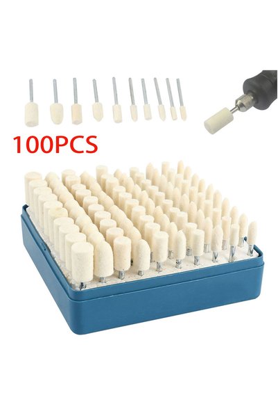 Choice1 100PCS Product 1 100pcs Wool Felt Polishing Wheel Polishing Wheel Gri...
