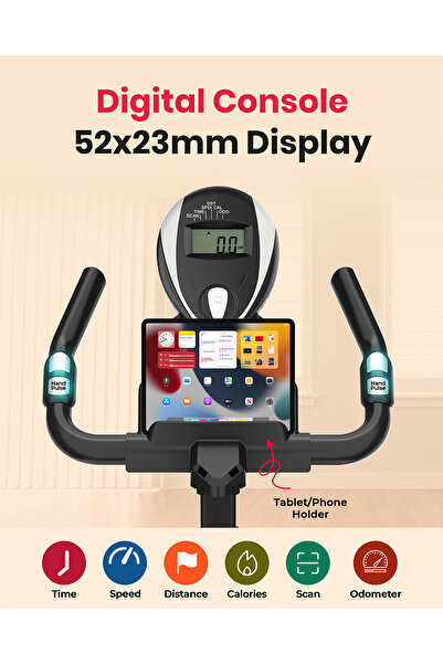 Sparnod Fitness SSB-08N Spin Bike for Home Use with 8kgFlywheel,Display Console,HR Sensor,Belt Drive