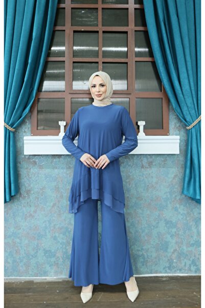 NİSUM MODA İspanyol Paça Pantolonlu İkili Takım