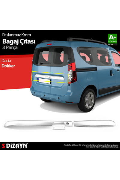S Dizayn S-Dizayn Dacia Dokker Krom Bagaj Çıtası 3 Prç. 2012 Üzeri A+ Kalite ...
