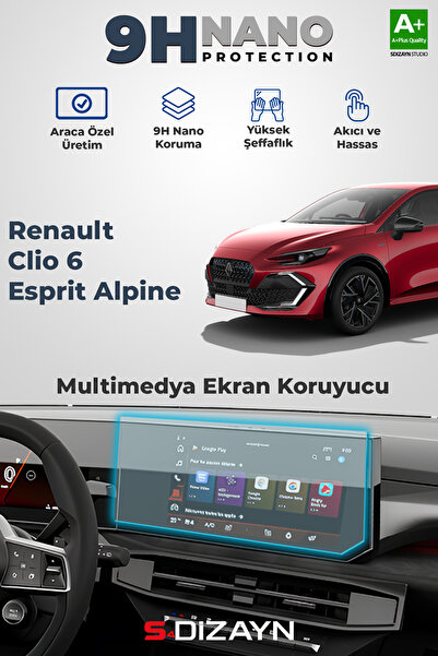 S Dizayn S-Dizayn Renault Clio 6 Esprit Alpine 9H Multimedya Ekran Koruyucu (...