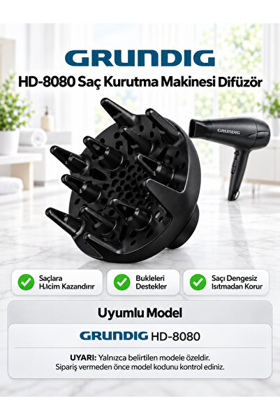 ÖZ BEYAZ EŞYA _Grundig - HD-8080 Saç Kurutma Makinesi Difüzör