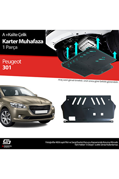 S Dizayn S-Dizayn Peugeot 301 Çelik Karter Muhafaza Koruma 2012-2017 A+ Kalit...