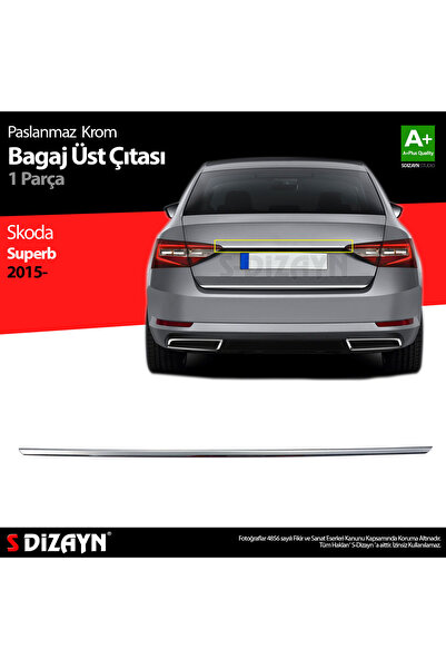 S Dizayn S-Dizayn Skoda Superb Krom Bagaj Çıtası 2015-2023 7218050