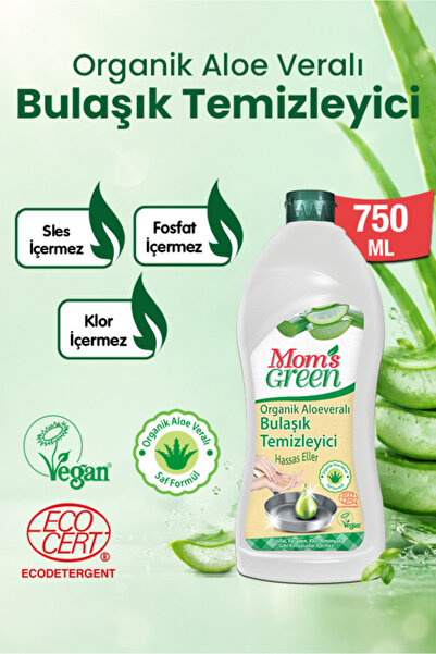 Mom's Green Organik Aloe Veralı Elde Bulaşık Deterjanı Hassas Eller 750 ml ECO