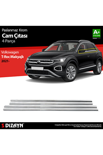 S Dizayn S-Dizayn VW T-Roc Makyajlı Krom Cam Çıtası 4 Prç. 2025 Üzeri 7636060