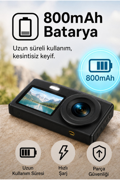 NEFFO 4K Dijital Retro Video Kamera 48MP Flaşlı Kart Dijital Vlog Fotoğraf Makinesi