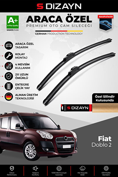 S Dizayn S-Dizayn Fiat Doblo 2 Ön Cam Silecek Seti 2010-2022 Premium Araca Öz...