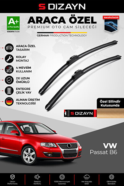 S Dizayn S-Dizayn VW Passat B6 Ön Cam Silecek Seti 2005-2010 Premium Araca Öz...