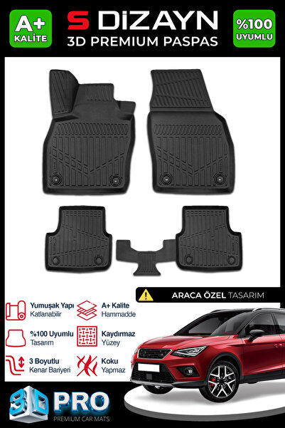 S Dizayn S-Dizayn Seat Arona 3D Pro Havuzlu Paspas 2017 Üzeri A+ Kalite 3DS-S...